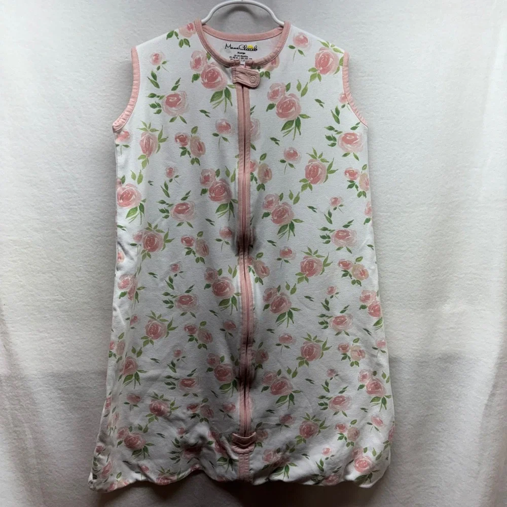 Mama Cheetah XL Girls 18-24M Pink Floral Organic Cotton Sleep Sack Bag 35-40 In‎